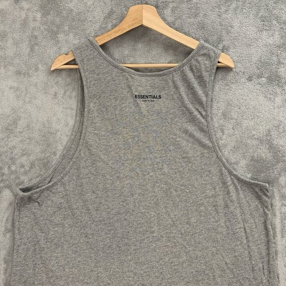 Essentials Fear of God Shirt Mens XL Gray Sleeveless Tank Top Casual Streetwear - Picture 9 of 10